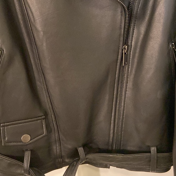 NWOT Universal Standard Leather Moto Jacket Black Size M - Picture 10 of 11